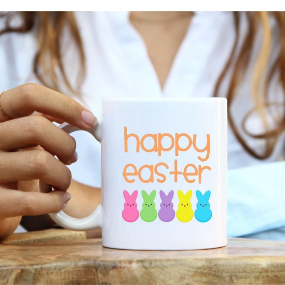 Hand Crafted Other - Happy Easter Mug, Peeps Mug, Gift, Cute Spring Mug